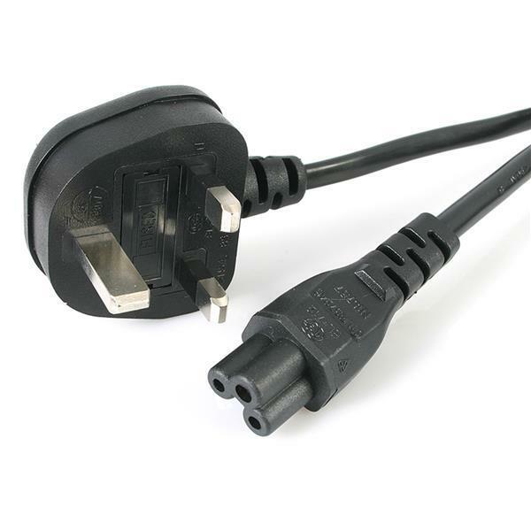 1M or 0.5M length UK 3 Pin Mains Clover Leaf C5 Cloverleaf Power Lead Cord Cable