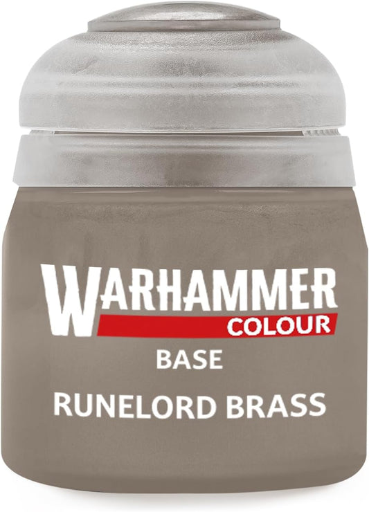 Warhmammer Colour Base: Runelord Brass 12ml Metalic Acrylic Paint