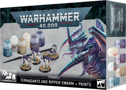 Games Workshop - Warhammer 40,000 - Tyranid: Termangants and Ripper Swarm + Paints Set
