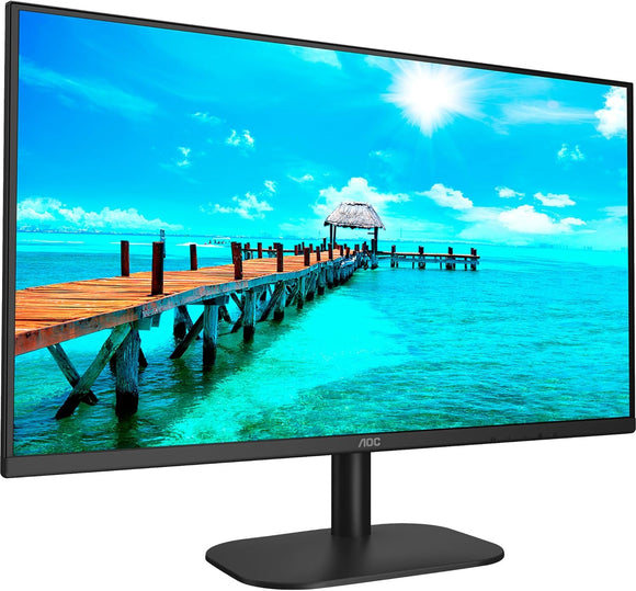 AOC 24B2XDAM - 24 Inch FHD Monitor, 75Hz, VA, 4ms Speakers, Flicker Free, Frameless Design (1920 x 1080 @ 75Hz, HDMI/VGA/ DVI), Black