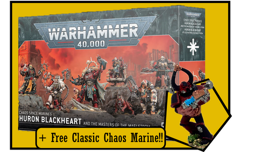 SPECIAL OFFER HURON BLACKHEART AND MASTERS OF THE MAELSTROM  WITH FREE CLASSIC PAINTED CHAOS MARINE