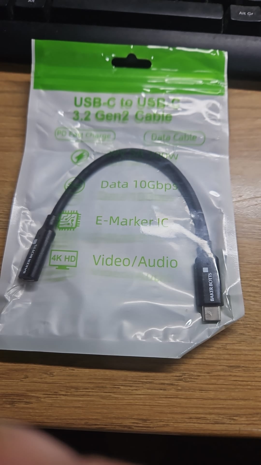 USB C Extension Cable USB 3.2 Gen2 PD 100W Data Line For Laptop Mobile Phone