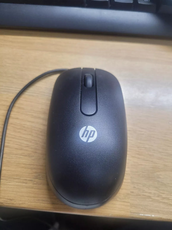 Genuine HP SM-2022 2- Button Ergonomic USB Optical Wired Mouse - Black