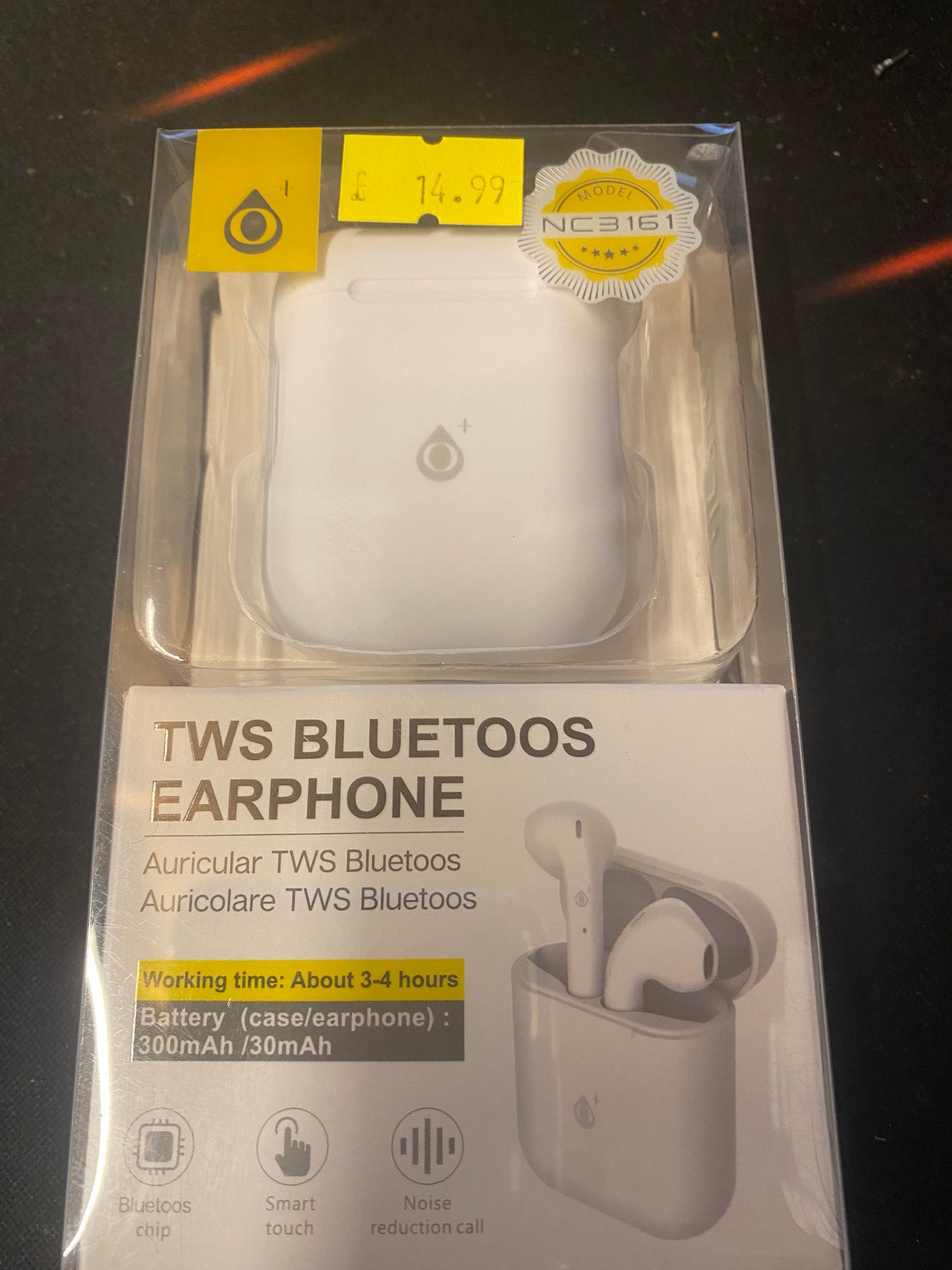 OnePlus TWS Wireless Bluetooth Earbud with Charging Case  White / Grey