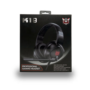 K19 Gaming Headphone Stereo Bass Wired Earphone With Noise Cancelling Mic