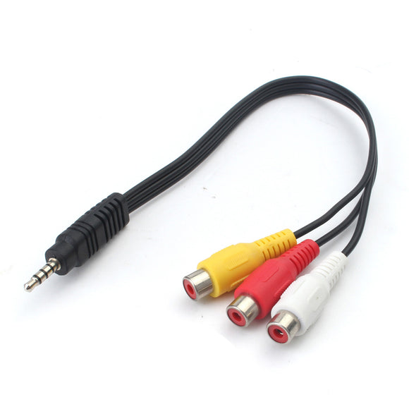 3.5mm Audio Phono Jack Male to 3 x Female RCA AV Adapter (15cm)