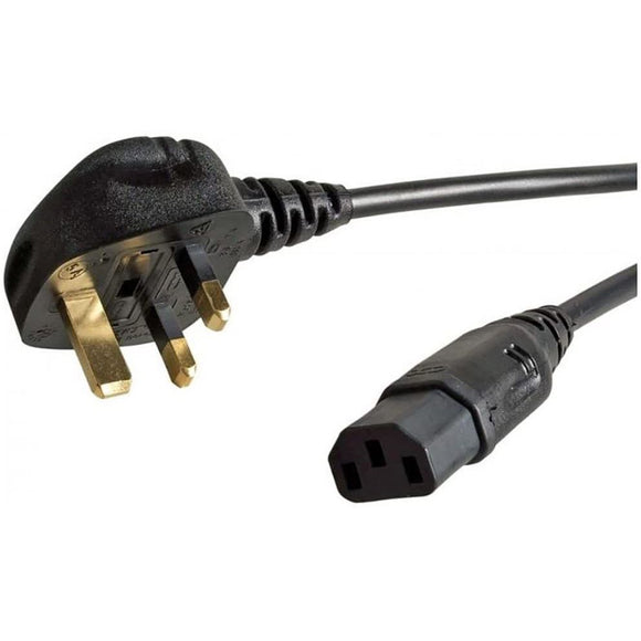 Kettle Lead -EC (C13) to UK Mains (3 pin) Cable - 10A (amp)