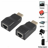 HDMI Signal Extender To RJ45 Over Cat 5e/6 Network Ethernet Adapter 2pc 1080P